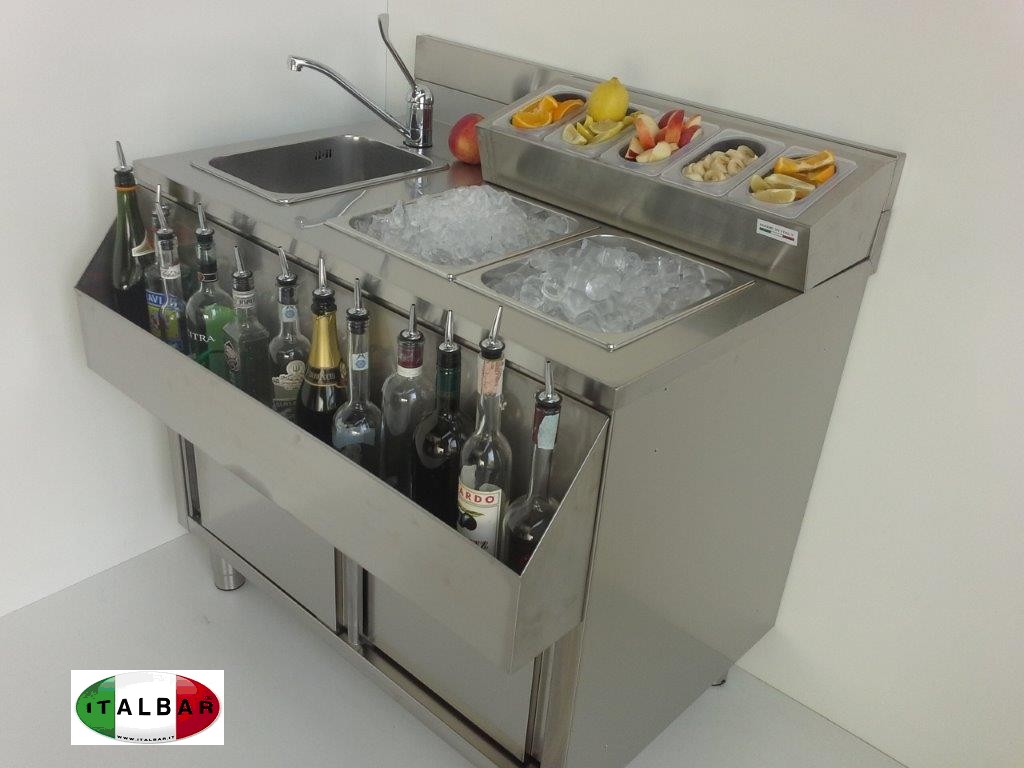 Arredamenti per Bar, Vetrine Refrigerate, Vasche per Cocktail, Banco  macchina caffè, Cocktail station su misura, Prezzi banchi bar, Top Acciaio  inox